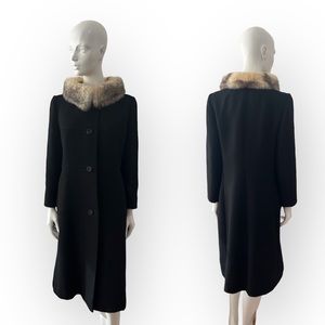 Vintage Sterling Stall Black Virgin Wool Coat